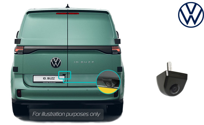 Volkswagen ID.Buzz Cargo Rear View Reversing Camera Kit Solution, Reg Plate Camera