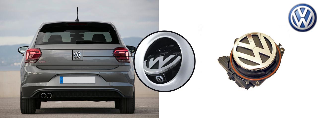 Polo reversing rear view emblem camera