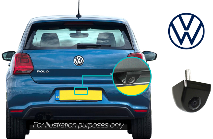 Volkswagen Polo Retrofit Rear View Reversing Camera Kit Solution Composition Colour MIB2 Entry 5inch Screen - Camera