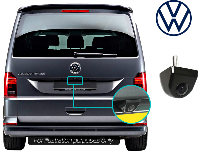 Volkswagen Transporter 6 Retrofit Rear View Reversing Camera Kit Solution Composition Colour MIB2 Entry 5inch Screen - Camera