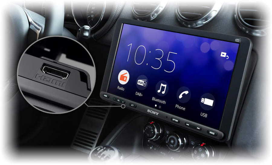 Big display, enhanced connectivity in a single DIN installation with HDMI